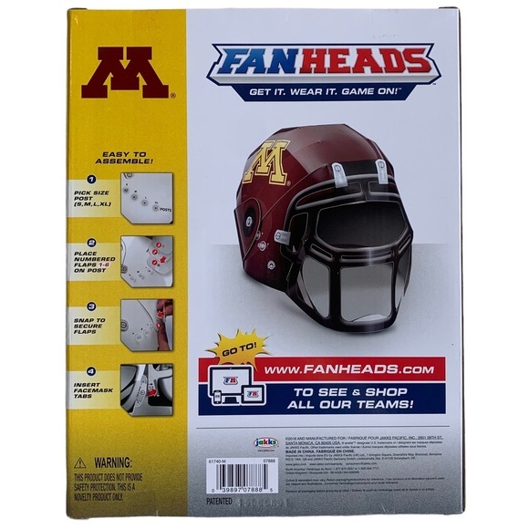 FANHEADS University of Minnesota paper and plastic spirit wear helmet, S,M,L, XL - Picture 2 of 6